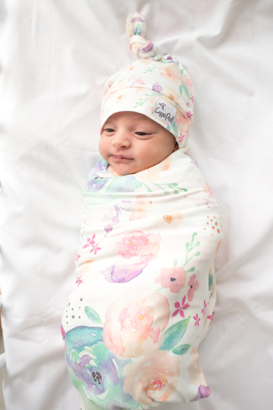 Copper Pearl de malha Swaddle Cobertor Bloom