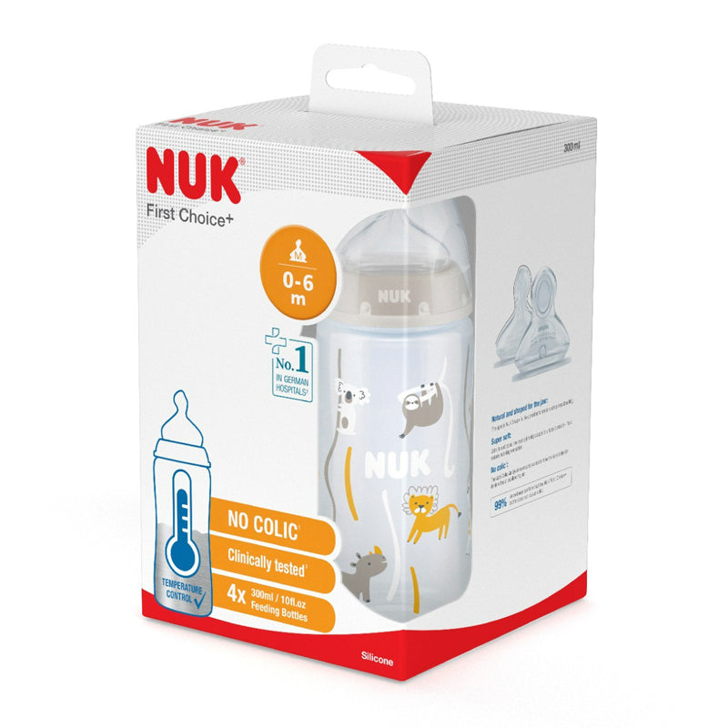 NUK First Choice - Mamadeiras com controle de temperatura 300ml - kit com 4