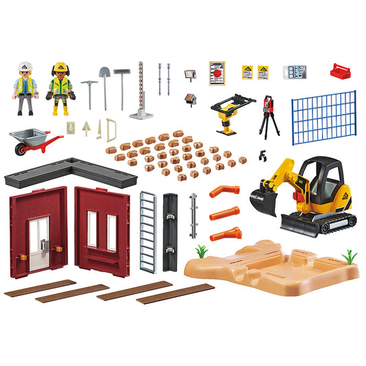 Playmobil - City Action pequeña excavadora de construcción con cazo extraíble