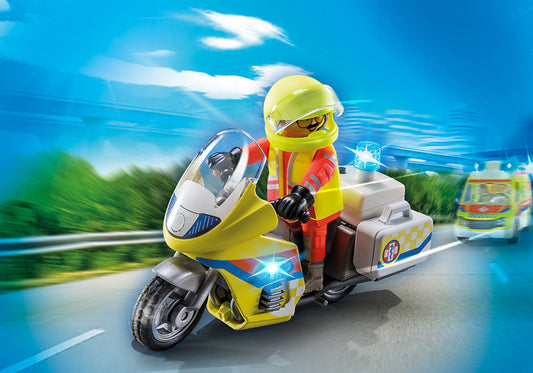 Playmobil de Emergencia con Luces Intermitentes de Moto