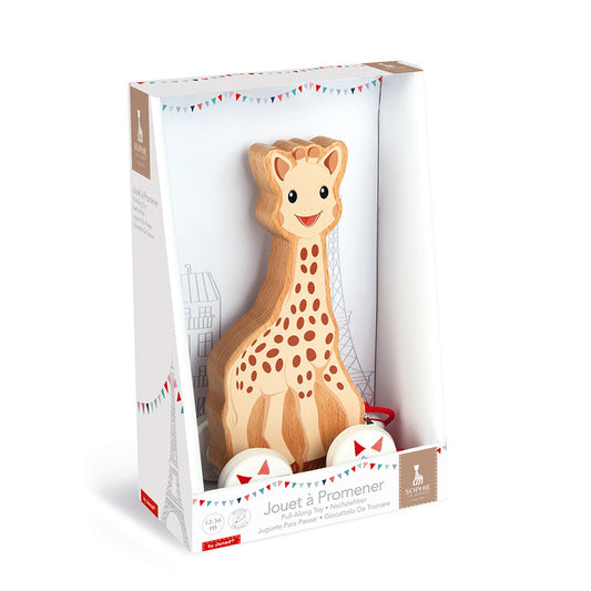 Janod Sophie La Girafe Coche de arrastre - Jirafa Sophie de madera