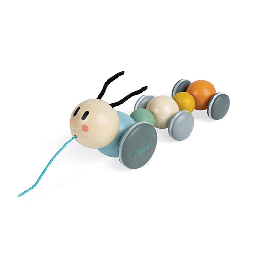Janod Sweet Cocoon Centipede Pull - Juguete de madera