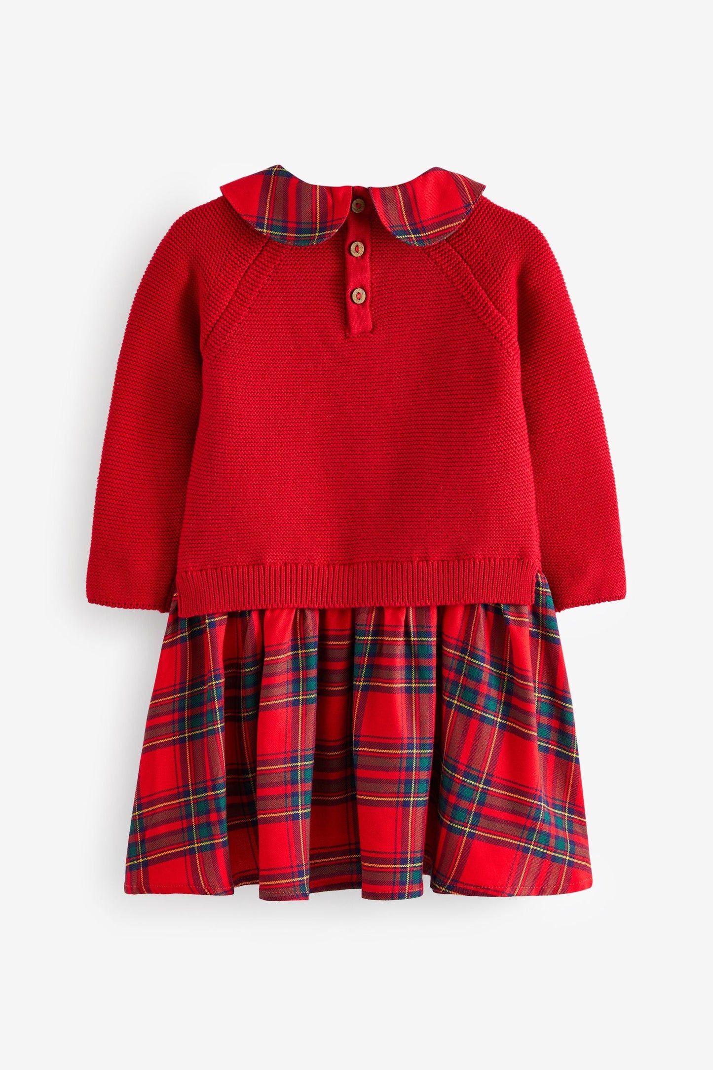 |BabyGirl| Vestido Misto de Malha - Vermelho (3meses-7anos)