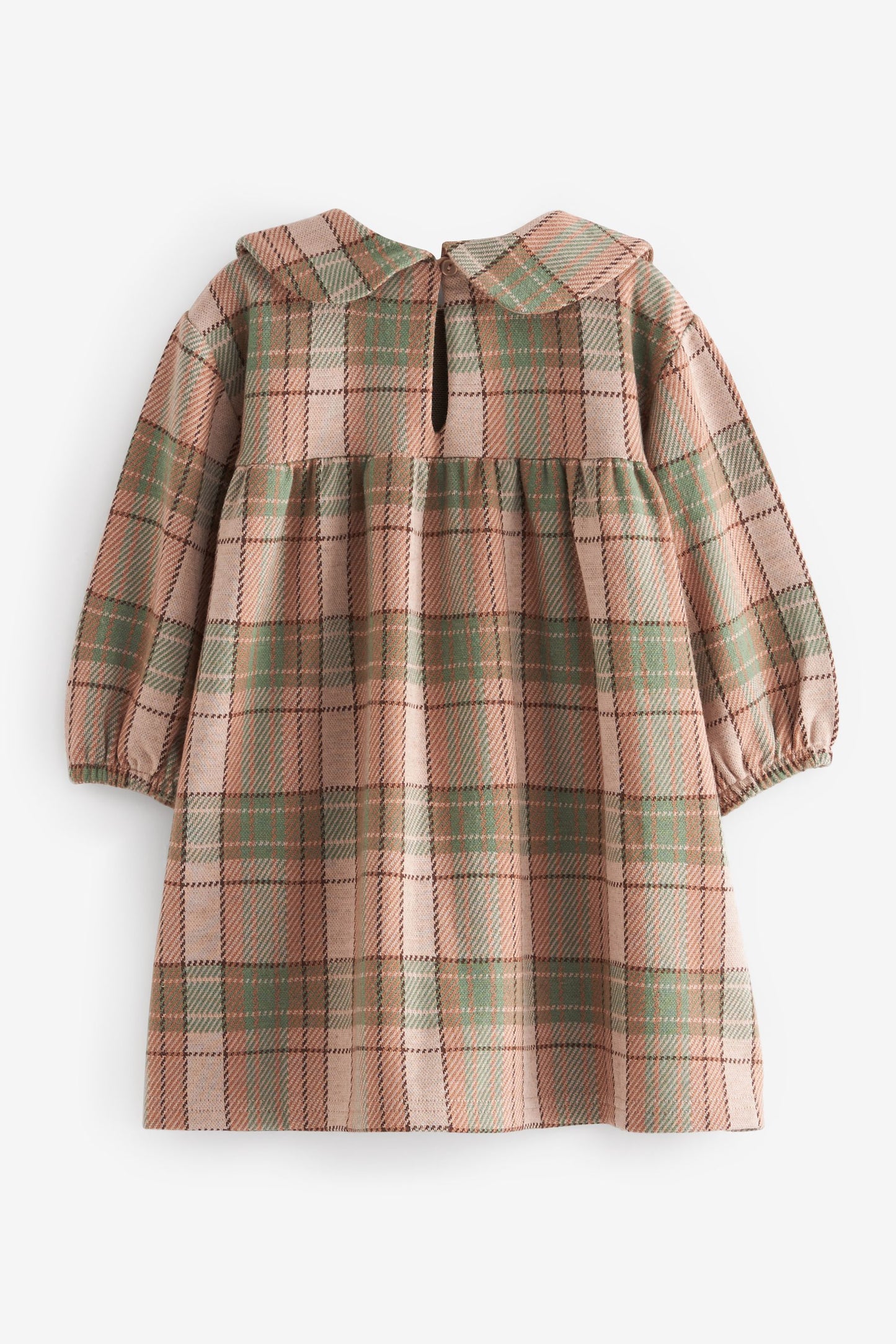 |BabyGirl| Vestido de Chá com Gola Xadrez - Rosa - (3meses-7anos)