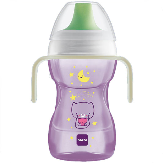 MAM - Vaso divertido para beber y brillante con asas rosas 270ml
