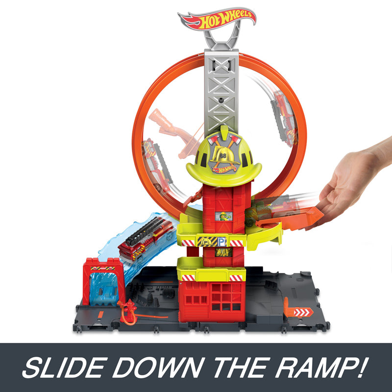 Hot Wheels City Super Loop Corpo de Bombeiros