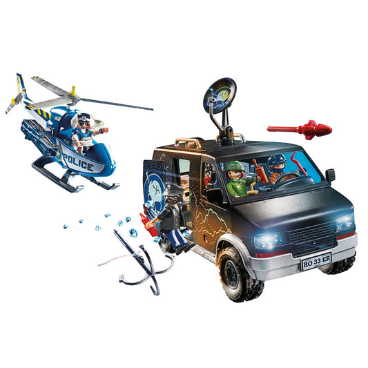 Playmobil 70575 Persecución en helicóptero policial en la ciudad Acción con furgoneta a la fuga 70575