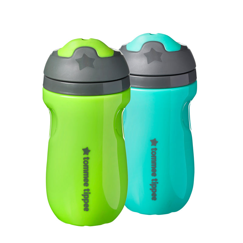 Tommee Tippee Garrafa Anti-Vazamento Insulada Verde Teal 12m+ Kit com 2
