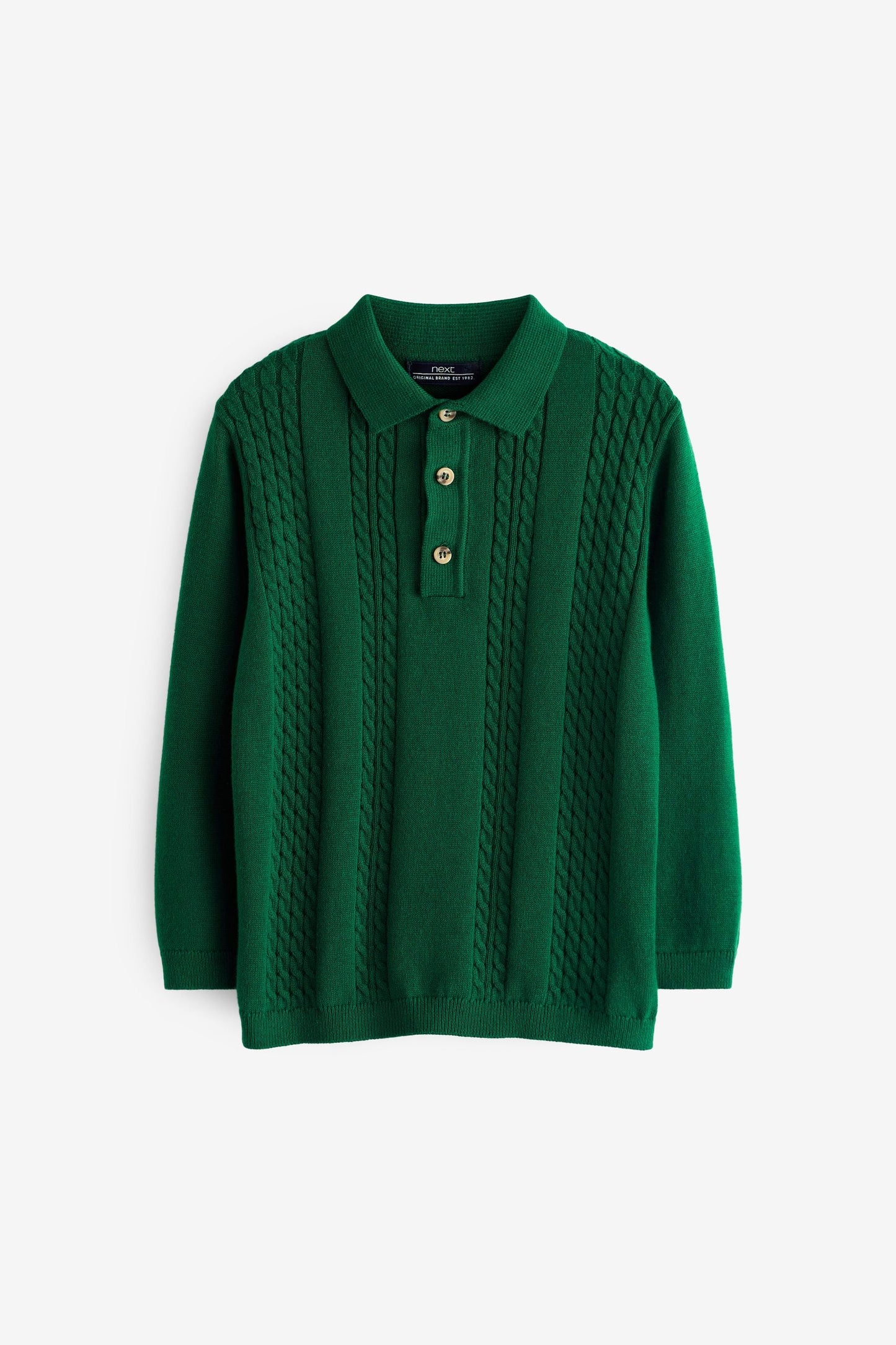 |Bebé| Polo de manga larga con cuello - Verde - (3 meses-7 años)