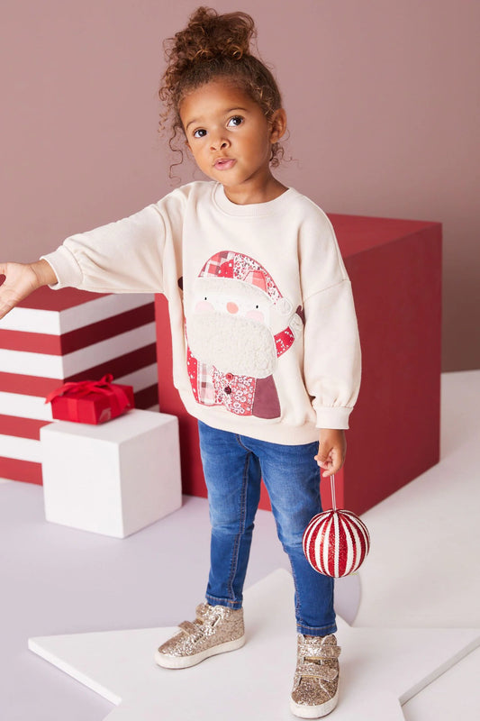 |Niña| Jersey Papá Noel - Beige (3 meses-7 años)