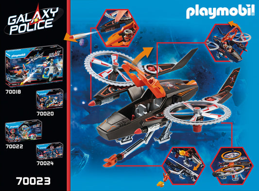 Playmobil Galaxy - Helicóptero de Piratas Espaciales de la Policía