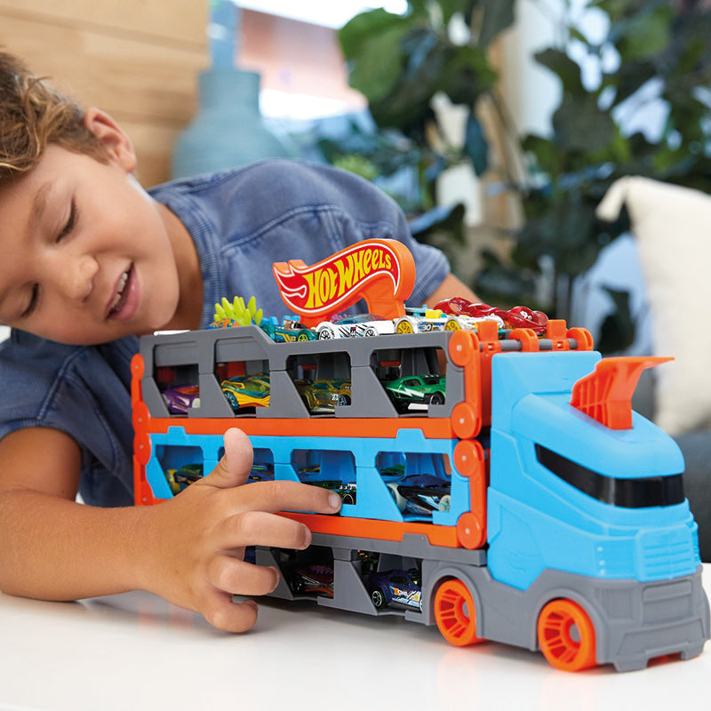HOT WHEELS City, Cabrestante, Oruga para Carros, con 3 Carros, A Partir de 4 Años