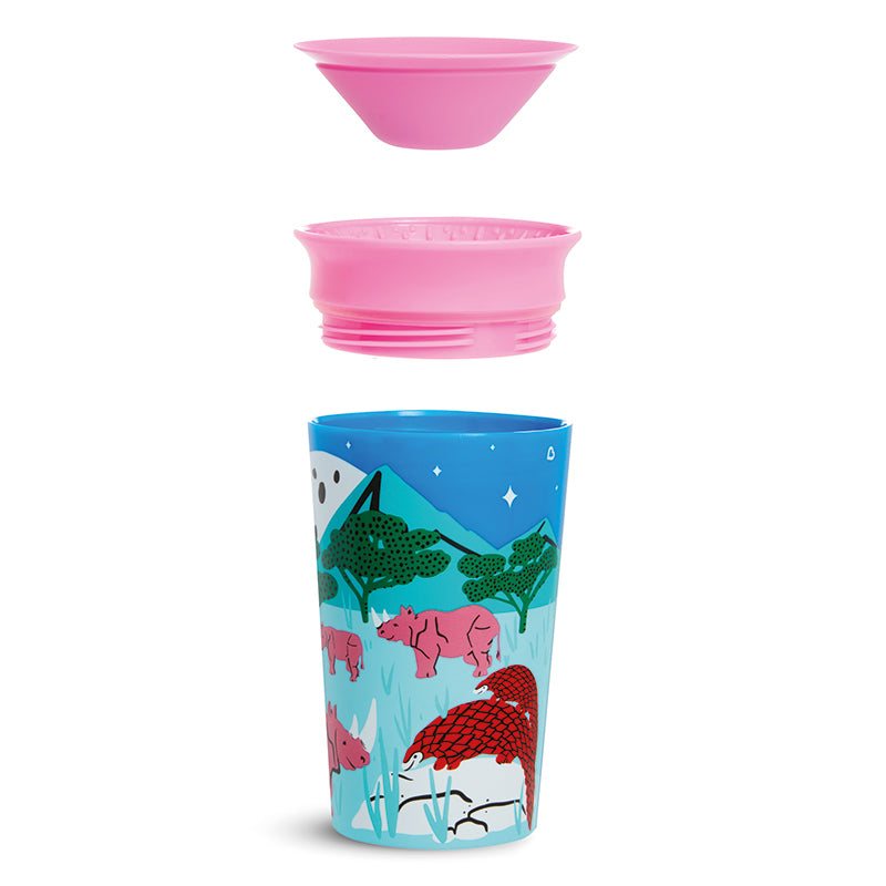 Munchkin Miracle 360° Sippy Cup WildLove Rhino & Tiger 266ml 2Pk