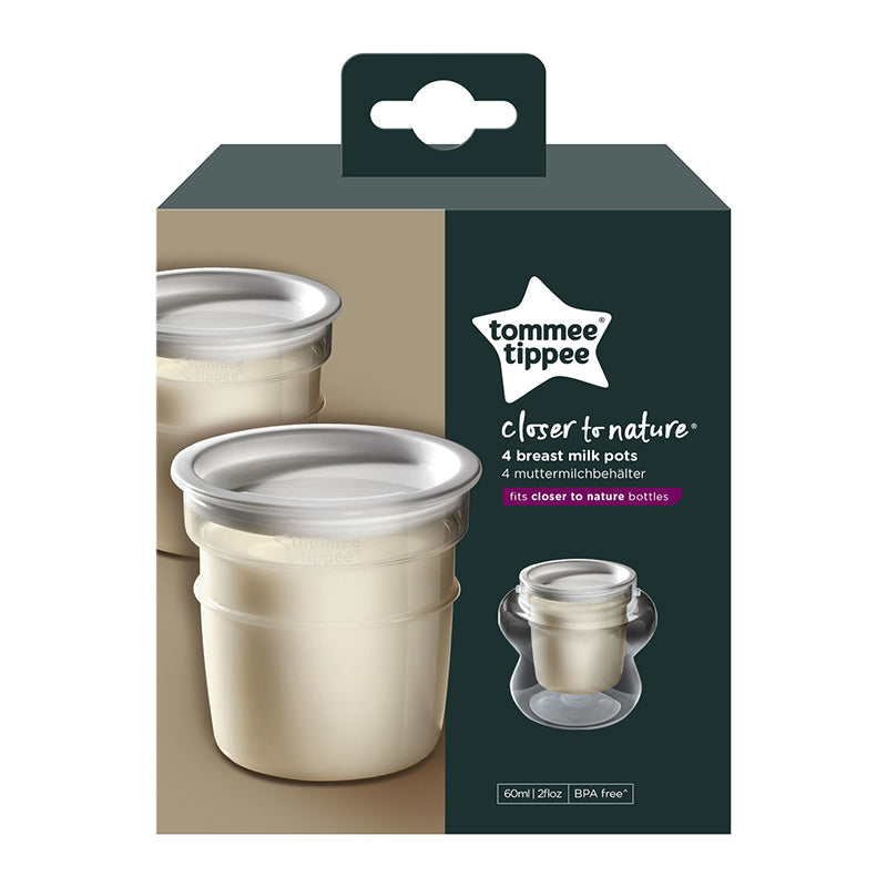 Tommee Tippee - Paquete de 4 recipientes para almacenar leche materna
