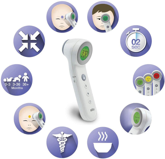 Braun No Touch Termômetro + Touch com Precisão de Idade Anne Claire Baby Store