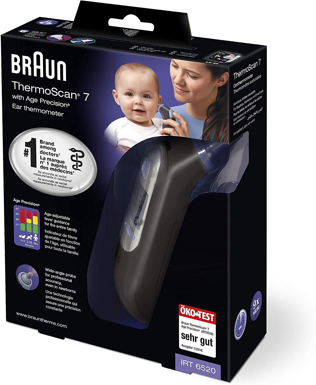 Braun ThermoScan 7 IRT6520B - Termômetro de ouvido com precisão de idade Anne Claire Baby Store
