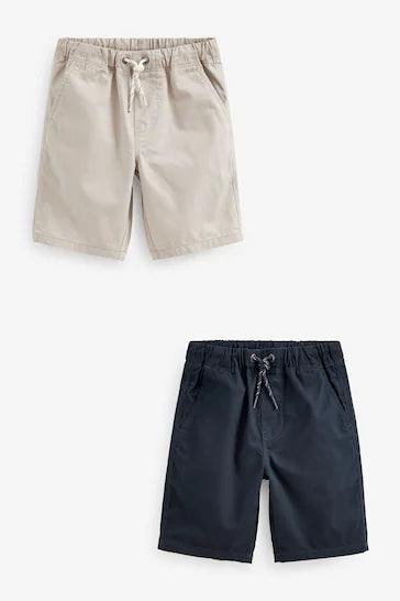|Niño| Pack de 2 pantalones cortos sin cordones - Azul marino/Crema piedra Pack de 2 (3-16 años)
