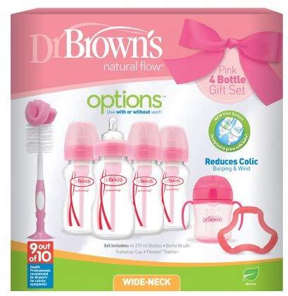 Dr Brown's Options Kit Presente com 7 itens Anne Claire Baby Store Rosa