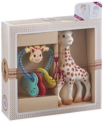 Girafa Sophie - Conjunto sofisticado de mordedor - Conjunto de presente para dentição do bebê Anne Claire Baby Store Classic Creation Set 3 