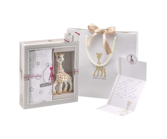 Girafa Sophie Kit Presente Sofisticado - Mordedor e Manta Swaddle Bestseller Anne Claire Baby Store Ltd.