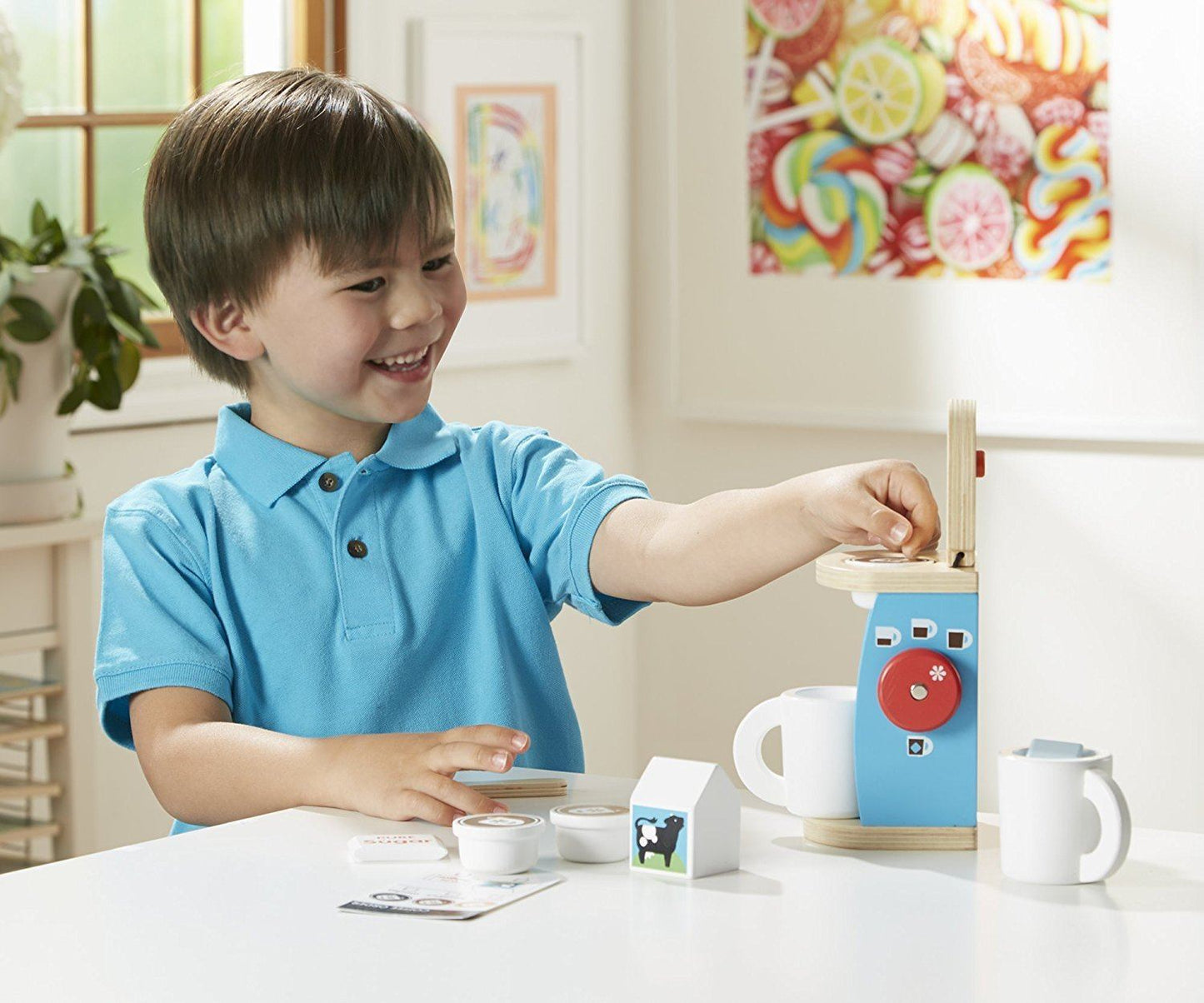 MELISSA AND DOUG - Brew and Serve Wooden Coffee Maker Set (de madeira) Anne Claire Baby Store