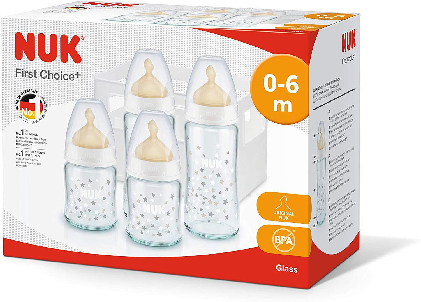 Nuk First Choice Plus Starter - Kit 4 Mamadeiras de Vidro Anne Claire Baby Store