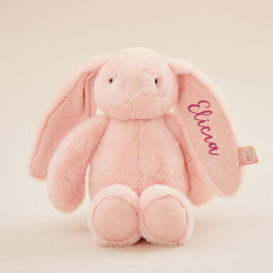 Brinquedo macio de coelhinho rosa personalizado