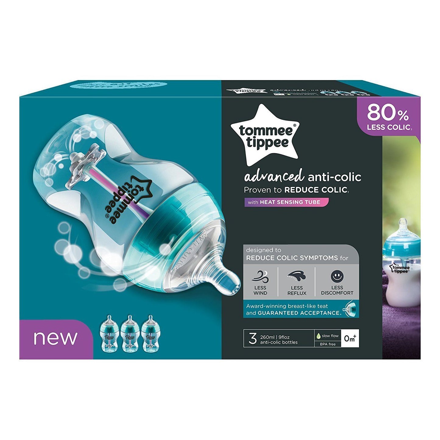 Tommee Tippee Advanced Anti-Cólica mamadeiras 260ml com 3 itens Anne Claire Baby Store