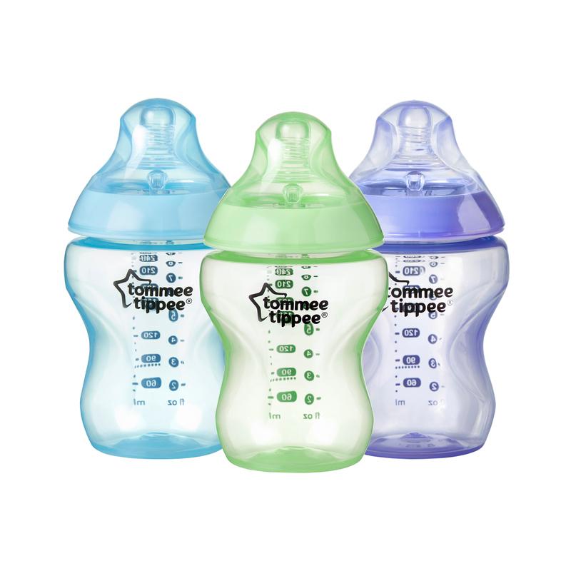 Tommee Tippee Closer to Nature Colour My World Mamadeiras Boys 260ml - Kit com 3 Anne Claire Baby Store
