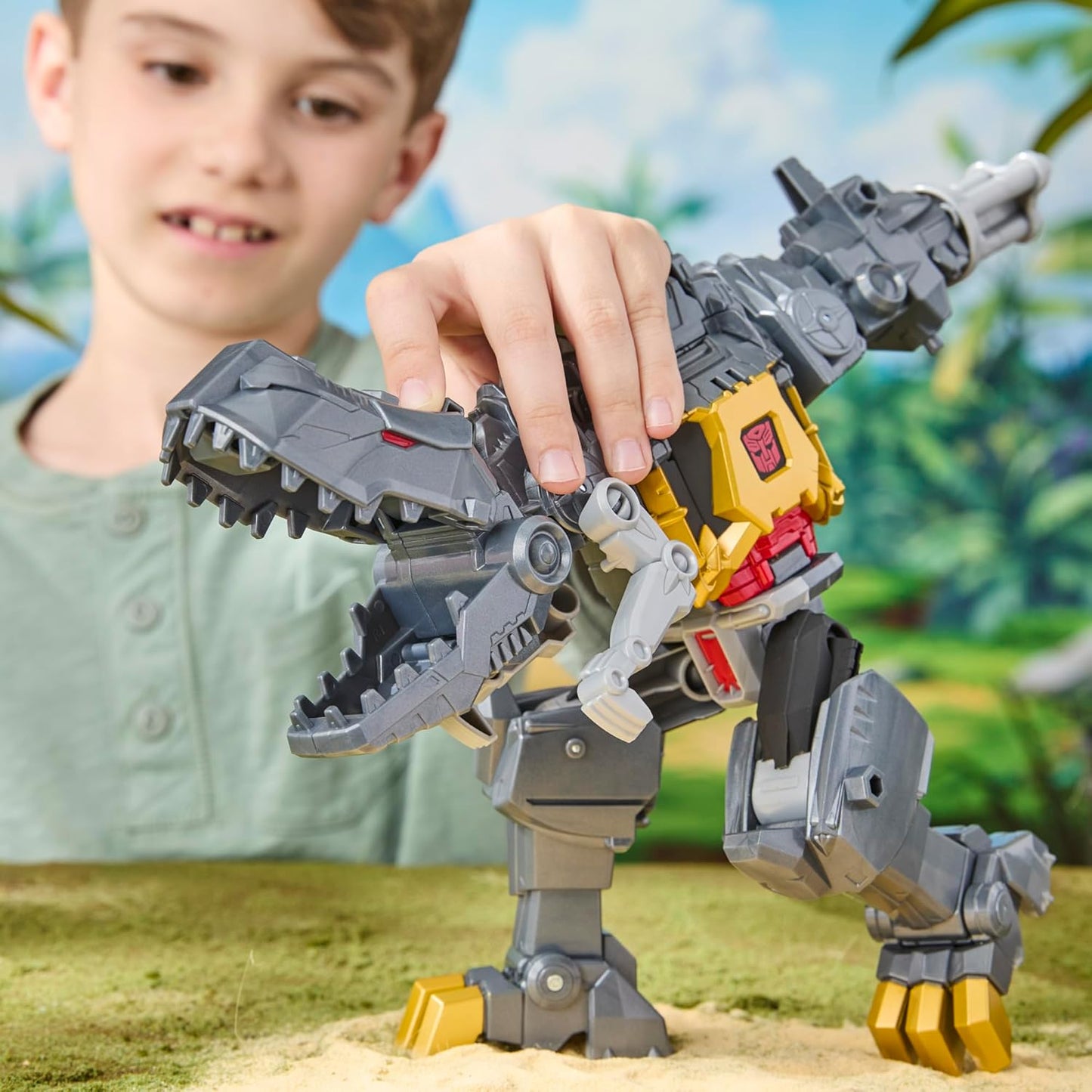 Transformers CYBERWORLD Grimlock Chomp e Battle Action Figure