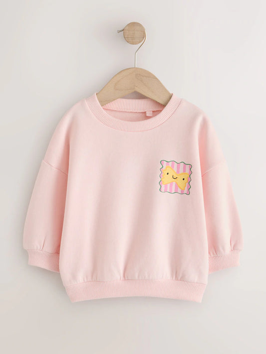 |Girl| Moletom Gola Careca Pink Pasta Club (3 meses a 7 anos)