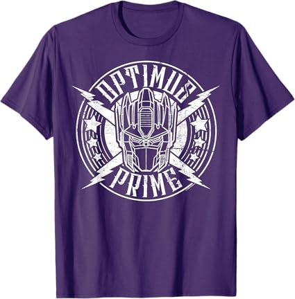 T-shirt Transformers Optimus Prime Vintage Rock Lightning Logo