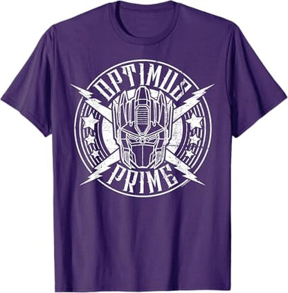 T-shirt Transformers Optimus Prime Vintage Rock Lightning Logo