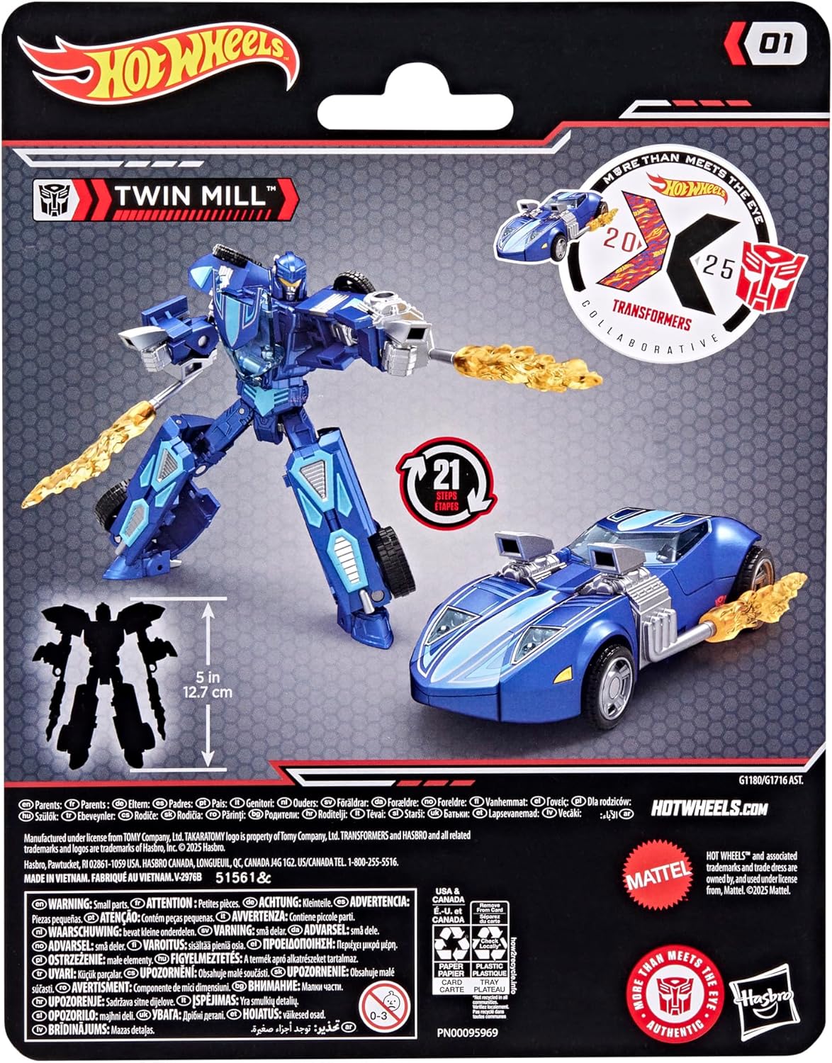 Figura de ação transformável Hot Wheels® x Twin Millä da colaboração Transformers
