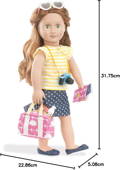 Acessórios para bonecas Our Generation - Conjunto de saco de viagem Bon Voyage - para bonecas de 46 cm - para crianças a partir dos 3, 4 anos