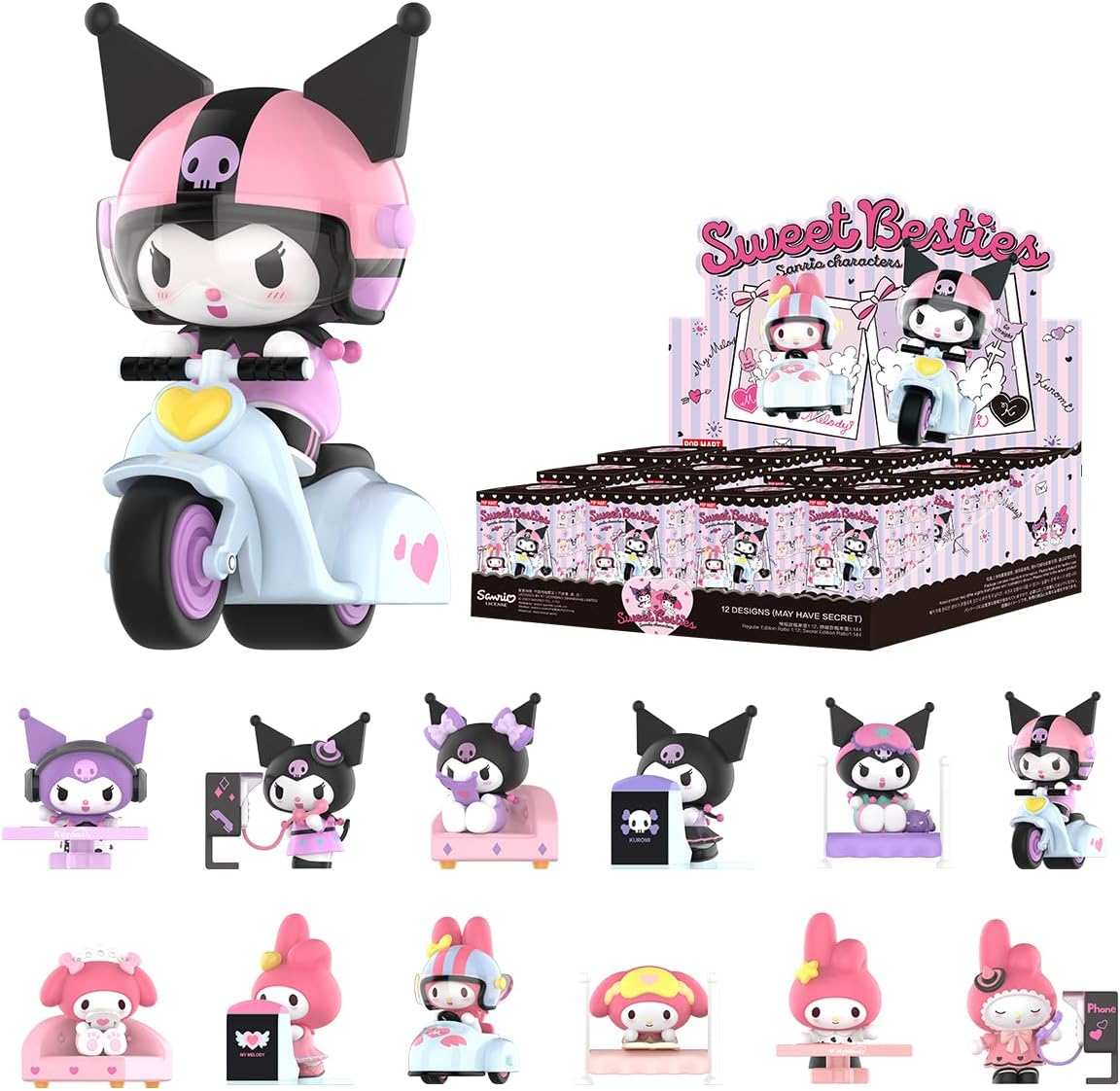 Bonecos da série POP MART Hello Kitty 50º aniversário, 1 peça, design premium, presentes para mulheres, boneco de ação colecionável favorito dos fãs