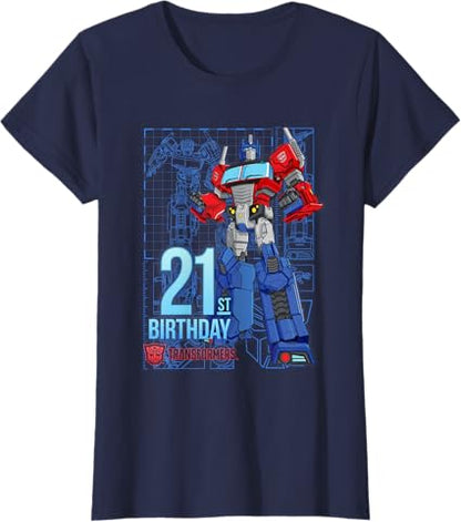 T-shirt de aniversário dos 21 anos do Optimus Prime dos Transformers