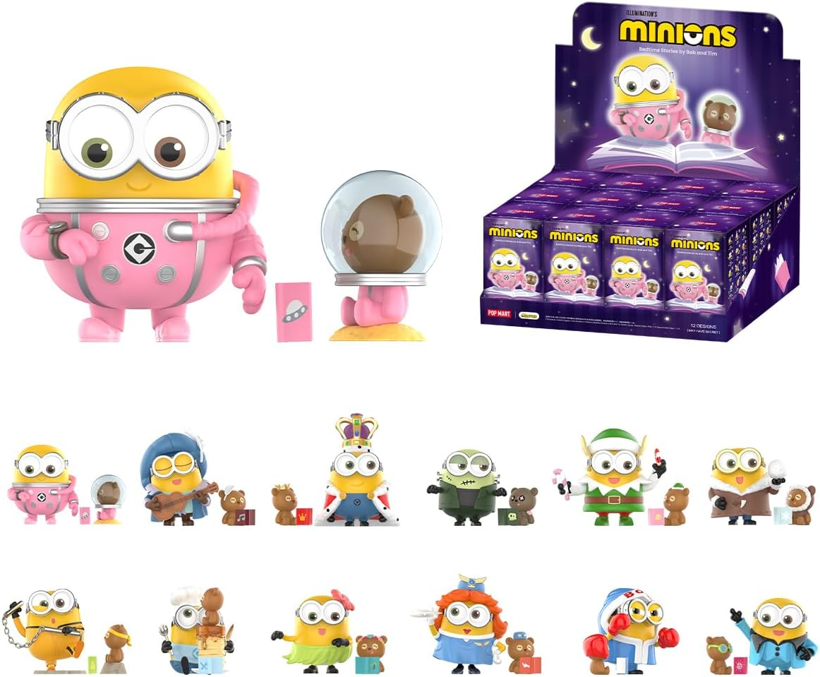 Minions da POP MART, histórias de embalar, bonecos da série Bob e Tim, 1 peça, acessórios decorativos, presente