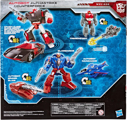 Transformers War for Cybertron WFC-S26 Autobot Alphastrike Counterforce - Pack de 3 figuras de acção transformáveis, brinquedos robô para maiores de 8 anos.