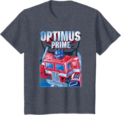 T-shirt Transformers Optimus Prime Retro Cube Hero Pose