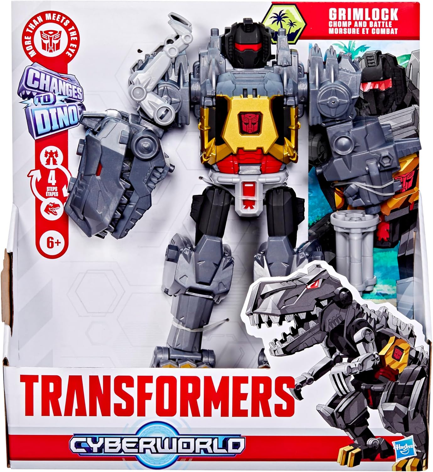 Transformers CYBERWORLD Grimlock Chomp e Battle Action Figure