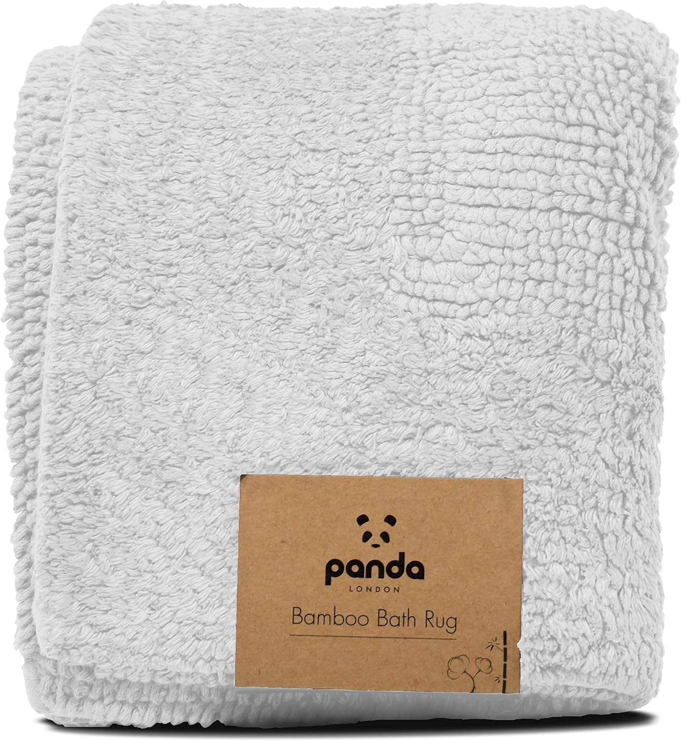 Tapete de banho Panda Bamboo 50 x 80 cm - Ultra absorvente, antiderrapante e lavável à máquina, experiência de spa, branco puro