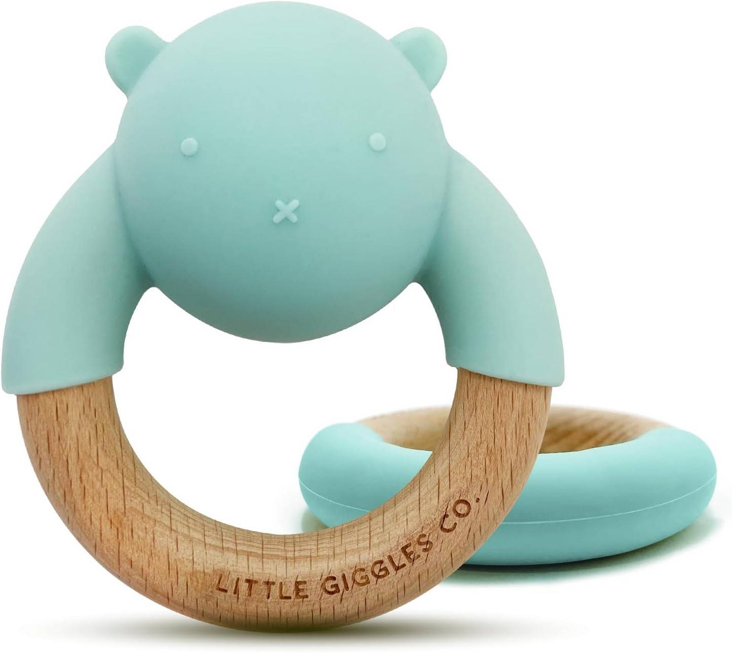 Conjunto de Mordedor de Mordedor de Mordida Little Giggles Co.® Walrus - Anel de Silicone para Mordida e Chocalho para Bebé, Brinquedos Sensoriais e de Dentição de Fácil Aderência, Artigos Essenciais e Presentes para Bebé Lindamente Feitos