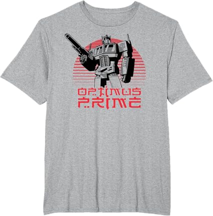 T-shirt Transformers Optimus Prime Retro Kanji Sunset Portrait