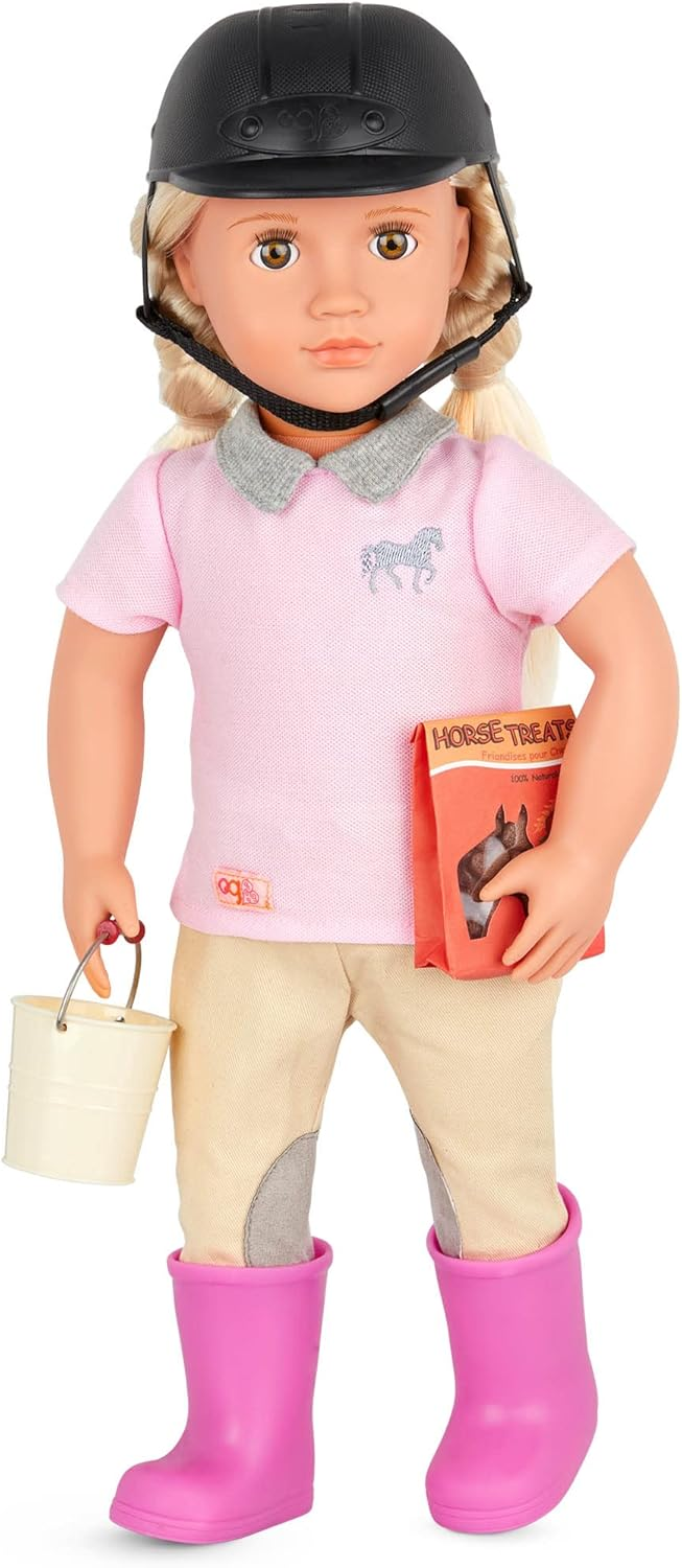 Boneca e Cavalo Elara e Lumina da Nossa Geração - Dupla de Boneca e Penteado de Potro de 18 polegadas, Cabelo Rosa, Brinquedo de Pentear Potro, Acessórios de Cabelo, Macacão Lilás, Para Crianças a partir dos 3 Anos