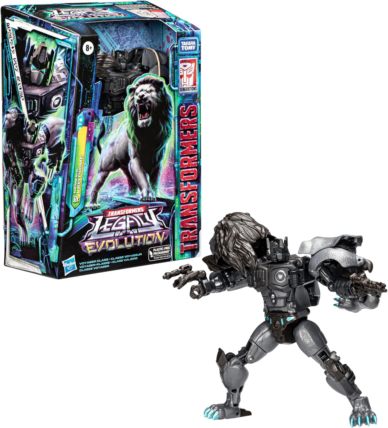 Figura de ação Transformers Legacy Evolution Voyager Nemesis Leo Prime de 18 cm