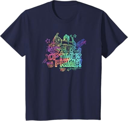 T-shirt Transformers Optimus Prime com contorno do arco-íris do orgulho