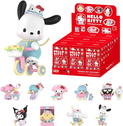 Bonecos da série POP MART Hello Kitty 50º aniversário, 1 peça, design premium, presentes para mulheres, boneco de ação colecionável favorito dos fãs