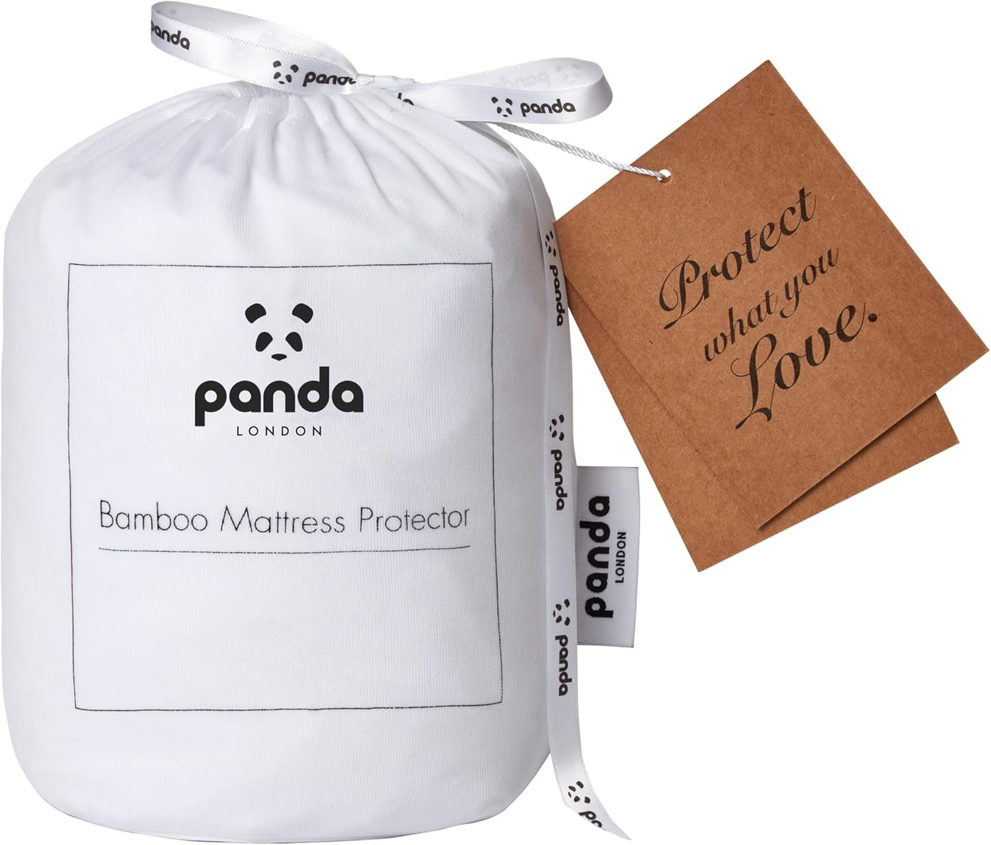 Protetor de colchão Panda Bamboo (casal pequeno: 190 cm x 120 cm x 32 cm)