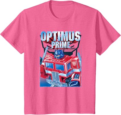 T-shirt Transformers Optimus Prime Retro Cube Hero Pose